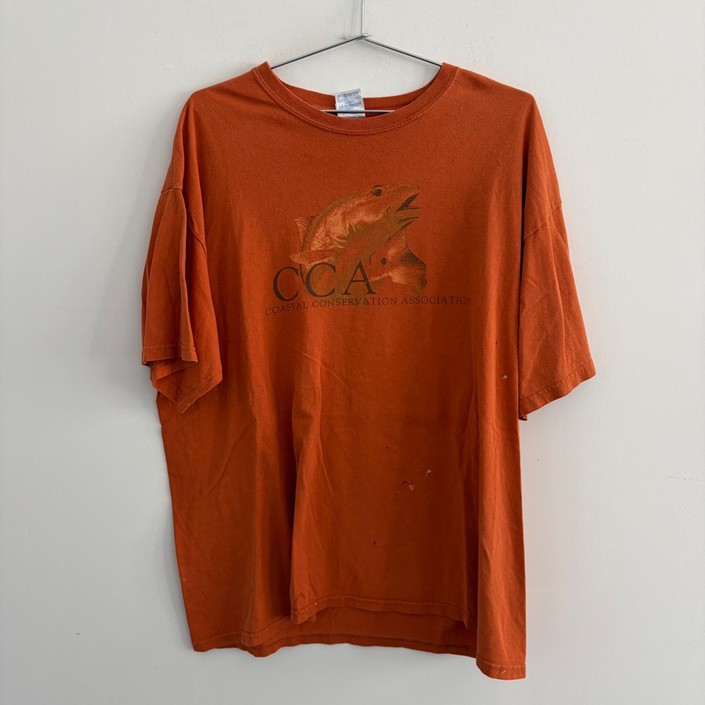 Gildan Ultra Cotton CCA Coastal Conservation Association T Shirt Orange XL